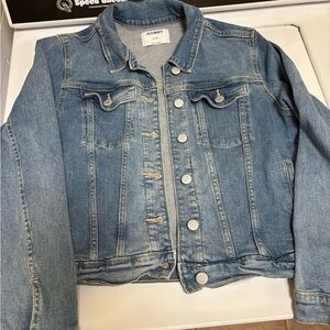 Old Navy Pale Blue Denim Jacket with Contrast Stitching